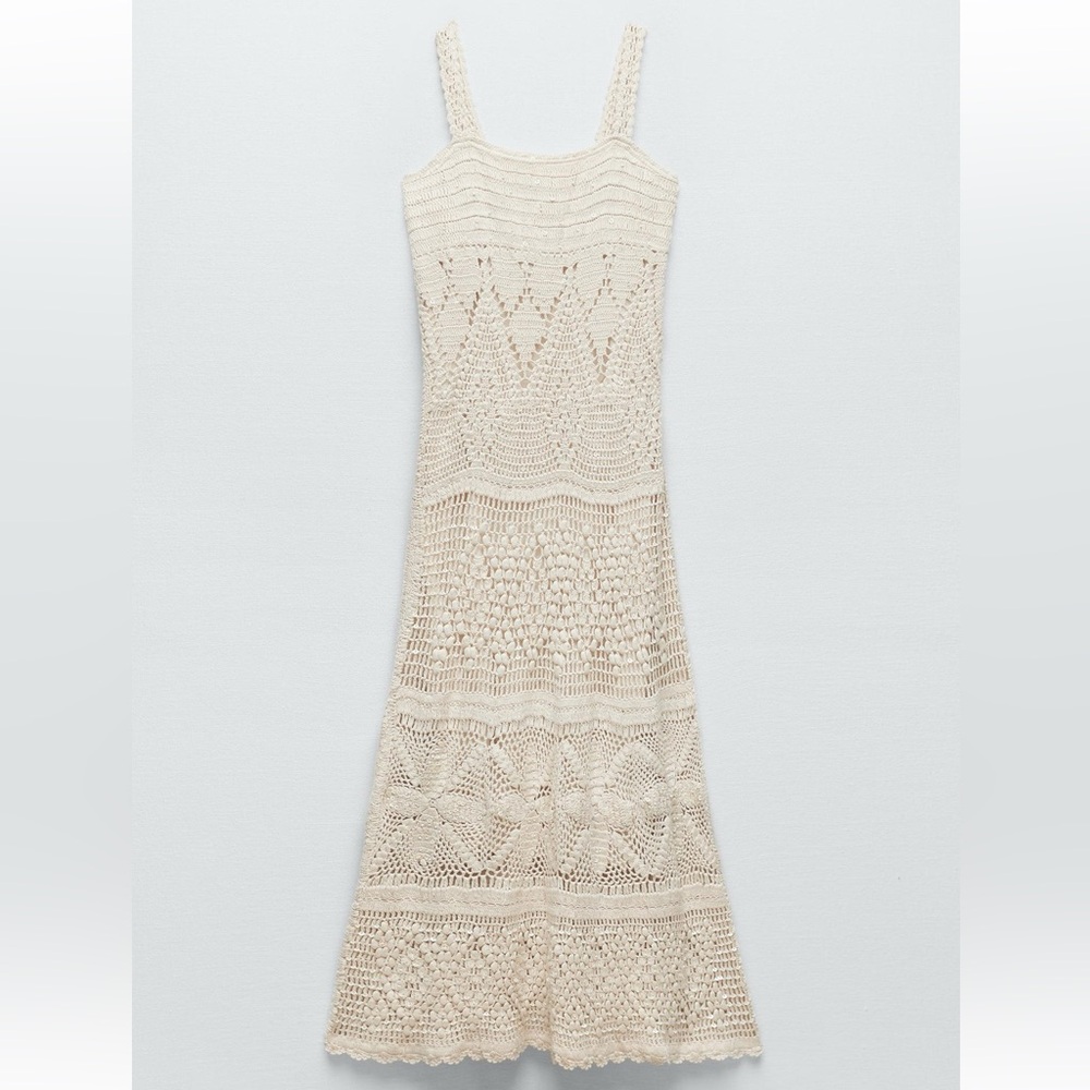 Zara knit crochet dress